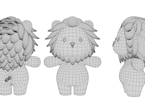 Rigged Cartoon Lion 3D Model