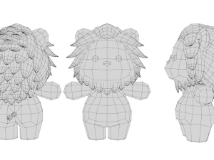 Rigged Cartoon Lion 3D Model