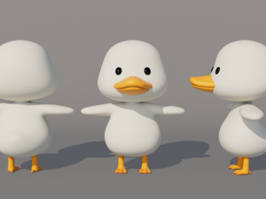 Rigged Cartoon Duck Model 3D