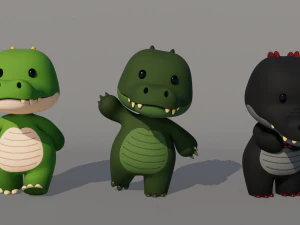 Rigged Cartoon Crocodile 3D Model
