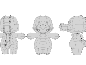 Rigged Cartoon Crocodile Model 3D