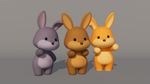 Rigged Cartoon Kangaroo 3D 모델 .c4d .max .obj .3ds .fbx .stl .blend 