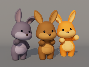 Rigged Cartoon Kangaroo 3D Model