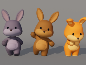 Rigged Cartoon Kangaroo 3D 모델