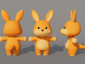 Rigged Cartoon Kangaroo 3D 모델
