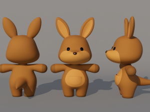 Rigged Cartoon Kangaroo 3D 모델