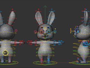 Rigged Cartoon Rabbit Modelo 3D
