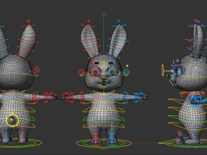 Coniglio del fumetto truccato Modello 3D