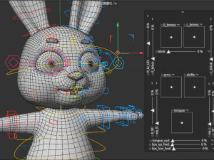 Coniglio del fumetto truccato Modello 3D