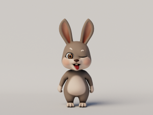 Rigged Cartoon Rabbit Modelo 3D