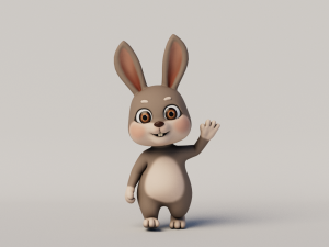 Rigged Cartoon Rabbit Modelo 3D