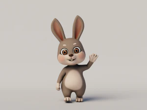 Coniglio del fumetto truccato Modello 3D