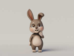 Rigged Cartoon Rabbit Modelo 3D