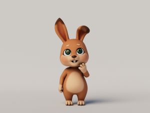 Rigged Cartoon Rabbit 3D Model