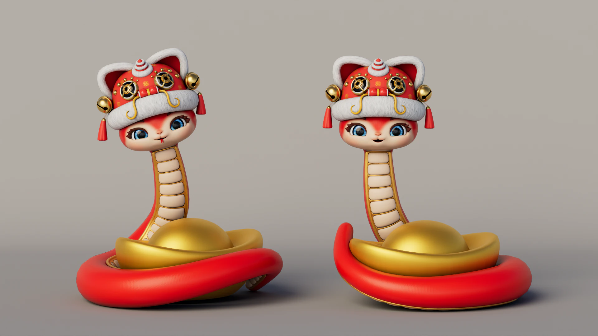 Rigged Cartoon Snake 3D Model .c4d .max .obj .3ds .fbx .stl .blend