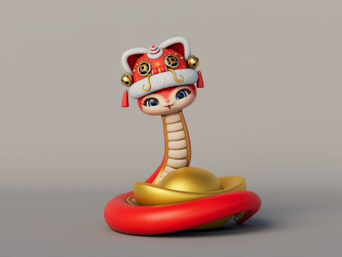 Rigged Cartoon Snake Modèle 3D