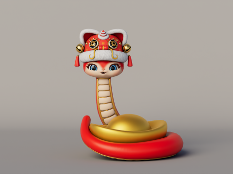 Rigged Cartoon Snake Modèle 3D