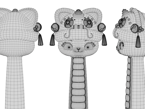 Rigged Cartoon Snake Modèle 3D