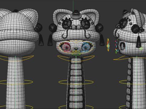 Rigged Cartoon Snake 3D Model