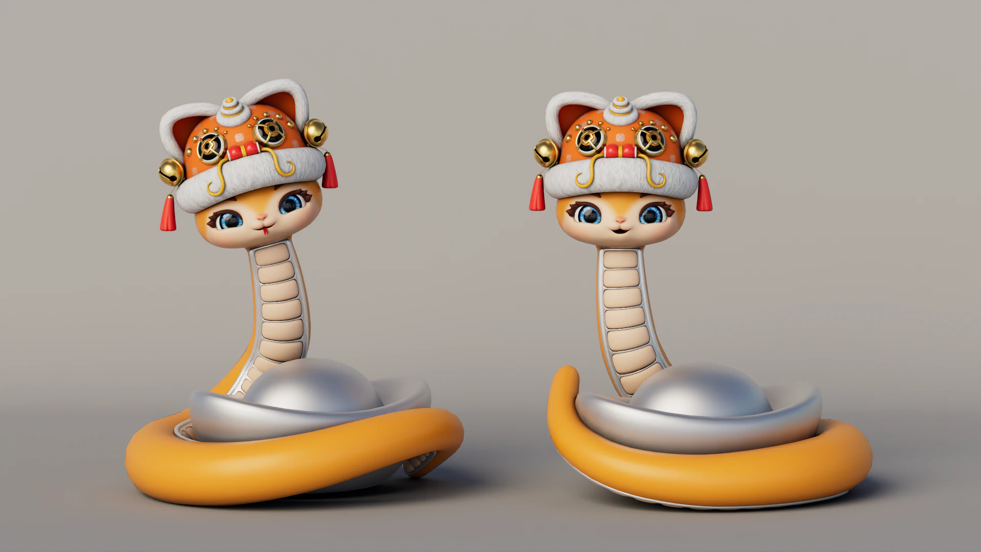 Rigged Cartoon Snake 3D Model .c4d .max .obj .3ds .fbx .stl .blend 
