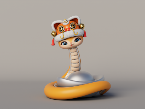 Rigged Cartoon Snake Modelo 3D