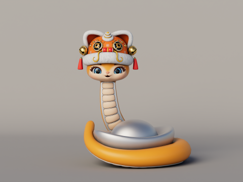 Rigged Cartoon Snake Modelo 3D