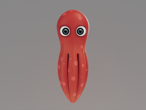 Rigged Cartoon Octopus 3Dモデル