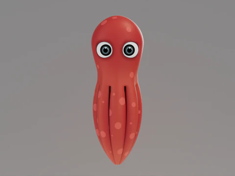 Rigged Cartoon Octopus 3D Model
