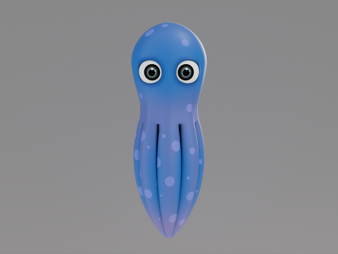 Rigged Cartoon Octopus 3D Model