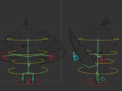 Rigged Cartoon Peacock Modelo 3D