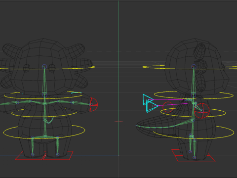 Rigged Cartoon Axolotl Modello 3D
