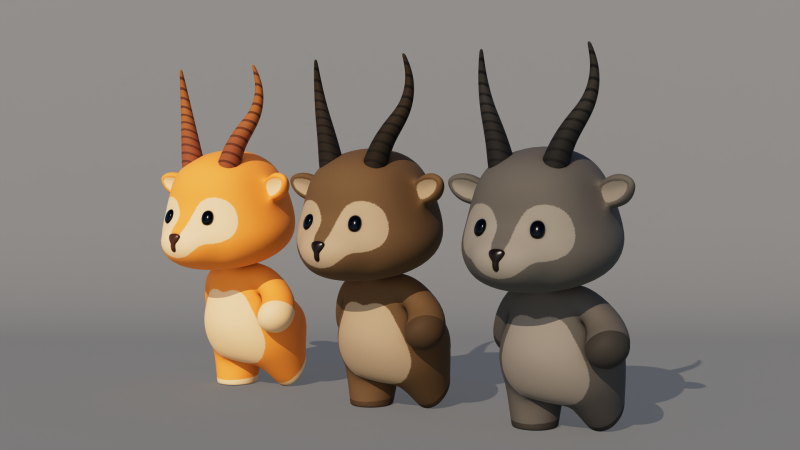 Rigged Cartoon Antelope 3Dモデル .c4d .max .obj .3ds .fbx .stl .blend 