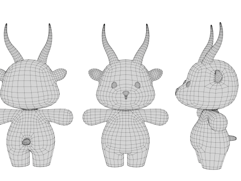 Rigged Cartoon Antelope 3Dモデル