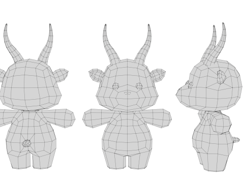 Rigged Cartoon Antelope 3Dモデル