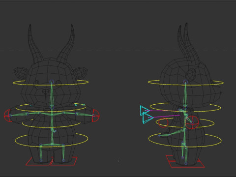 Rigged Cartoon Antelope 3Dモデル
