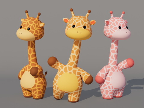 Rigged Cartoon Turtles 3Dモデル