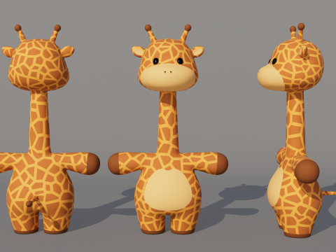 Rigged Cartoon Turtles Model 3D