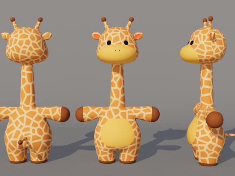Rigged Cartoon Turtles Model 3D
