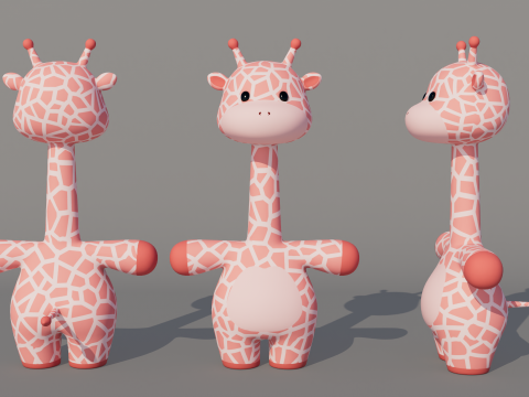 Rigged Cartoon Turtles Model 3D
