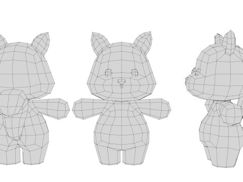 Rigged Cartoon Turtles Model 3D
