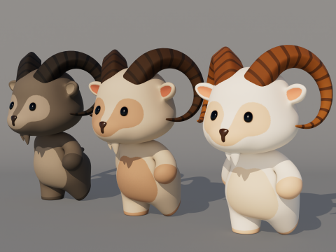 Rigged Cartoon Goat 3D Model
