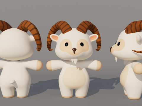 Rigged Cartoon Goat 3D Модель