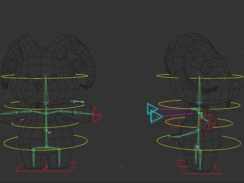 Rigged Cartoon Goat 3D Модель