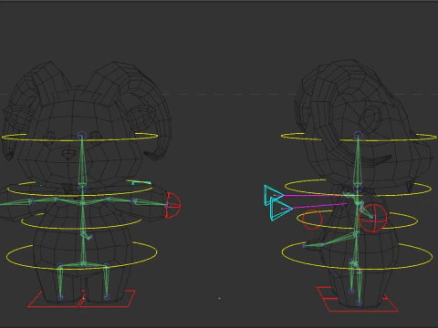 Rigged Cartoon Goat 3D Model