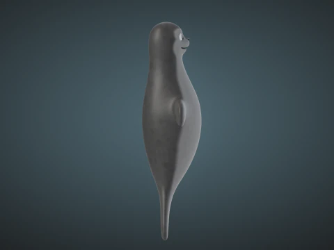 Rigged Cartoon Seal 3D Model