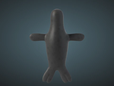 Rigged Cartoon Seal 3D Model