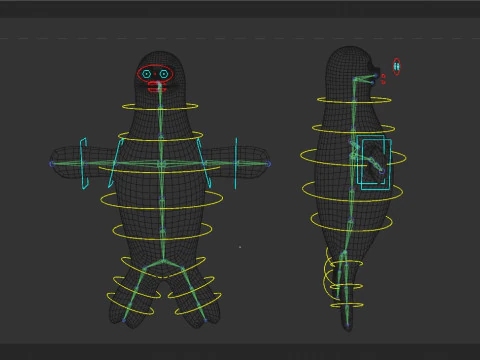 Rigged Cartoon Seal 3D Model