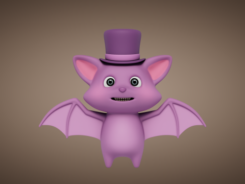 Rigged Cartoon Bat 3D Model