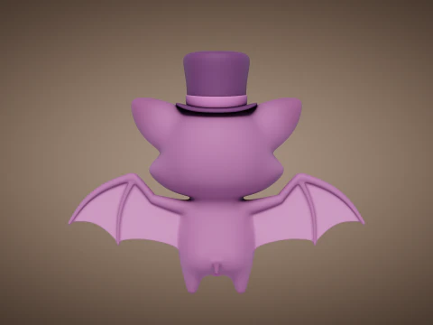 Rigged Cartoon Bat 3D Model