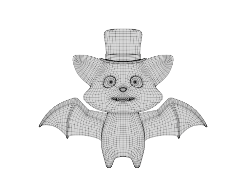 Rigged Cartoon Bat 3D Model